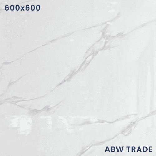 Jazz White (66A20) – 600x600 mm Glossy Finish Porcelain Tile