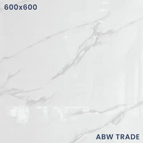Jazz White (66A20) – 600x600 mm Glossy Finish Porcelain Tile