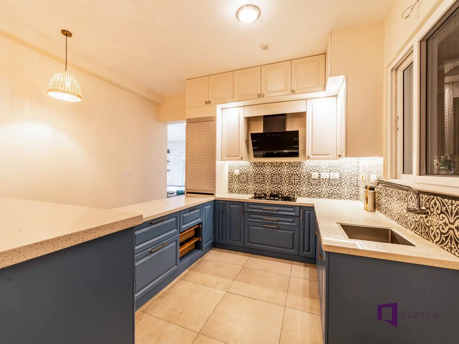 One-tile kitchen design